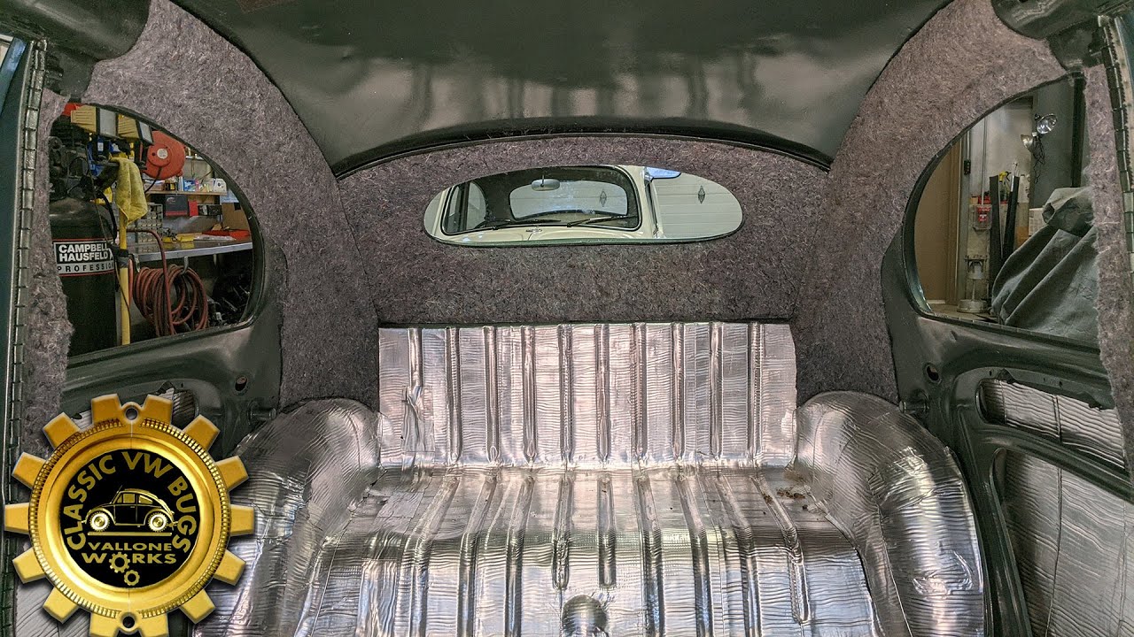 FELT PADDING Insulation before that Classic VW BUG Headliner Gets Installed - also Seat Spring Wrap.