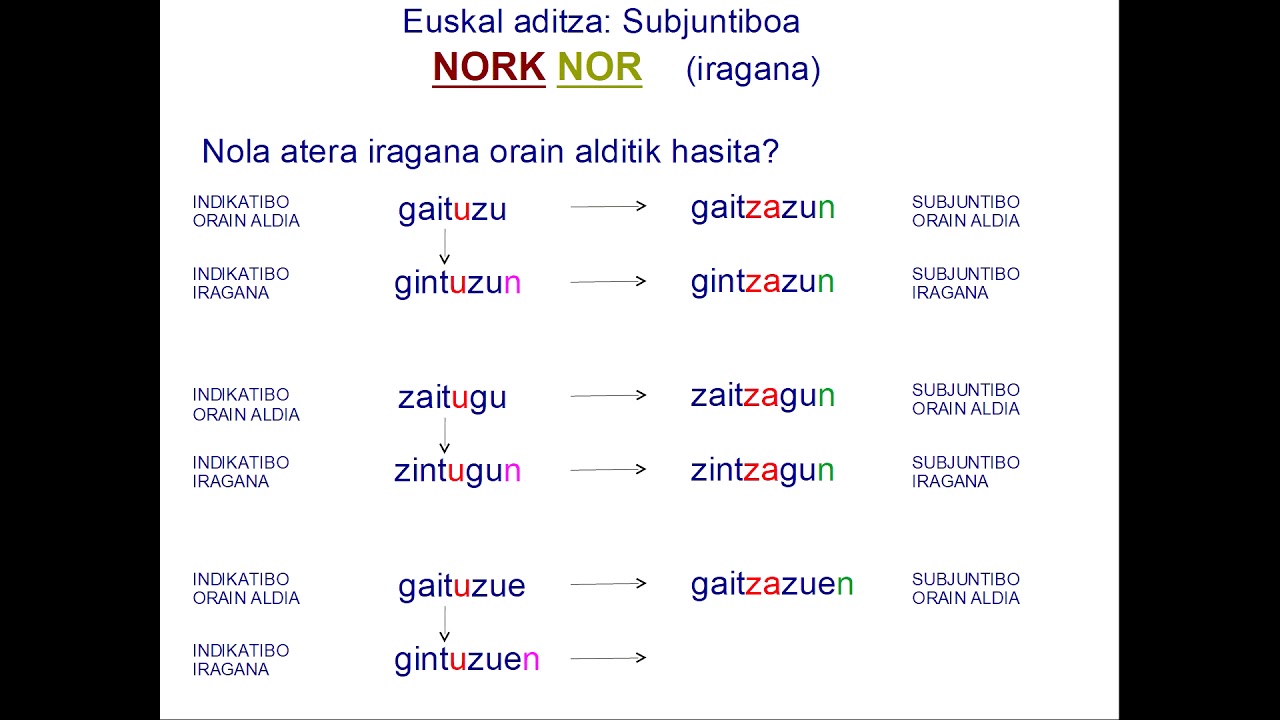 Subjuntiboa nork nor