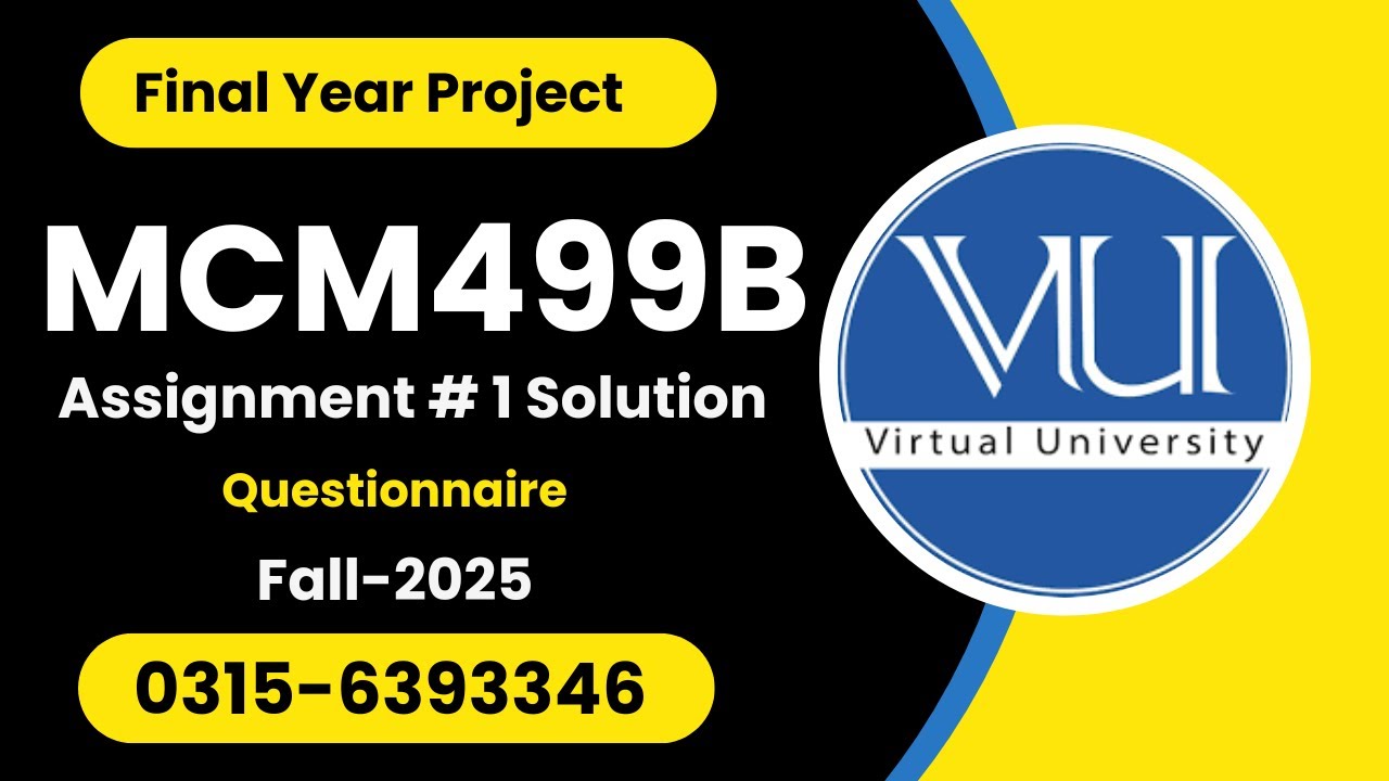 MCM499B Assignment  # 1 Solution fall2025 #mcm499b