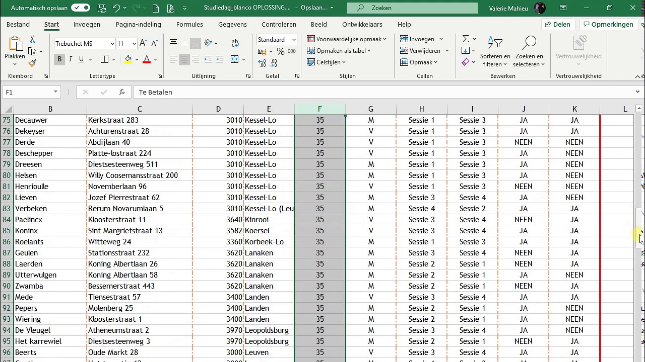 Excel: gegevens sorteren