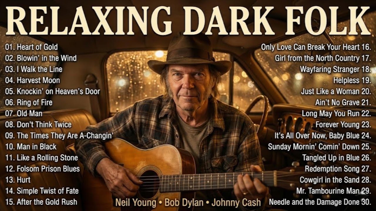 Relaxing Dark Folk Music 2026 🥃 Neil Young, Bob Dylan, Johnny Cash Style-Best Folk music Playlist
