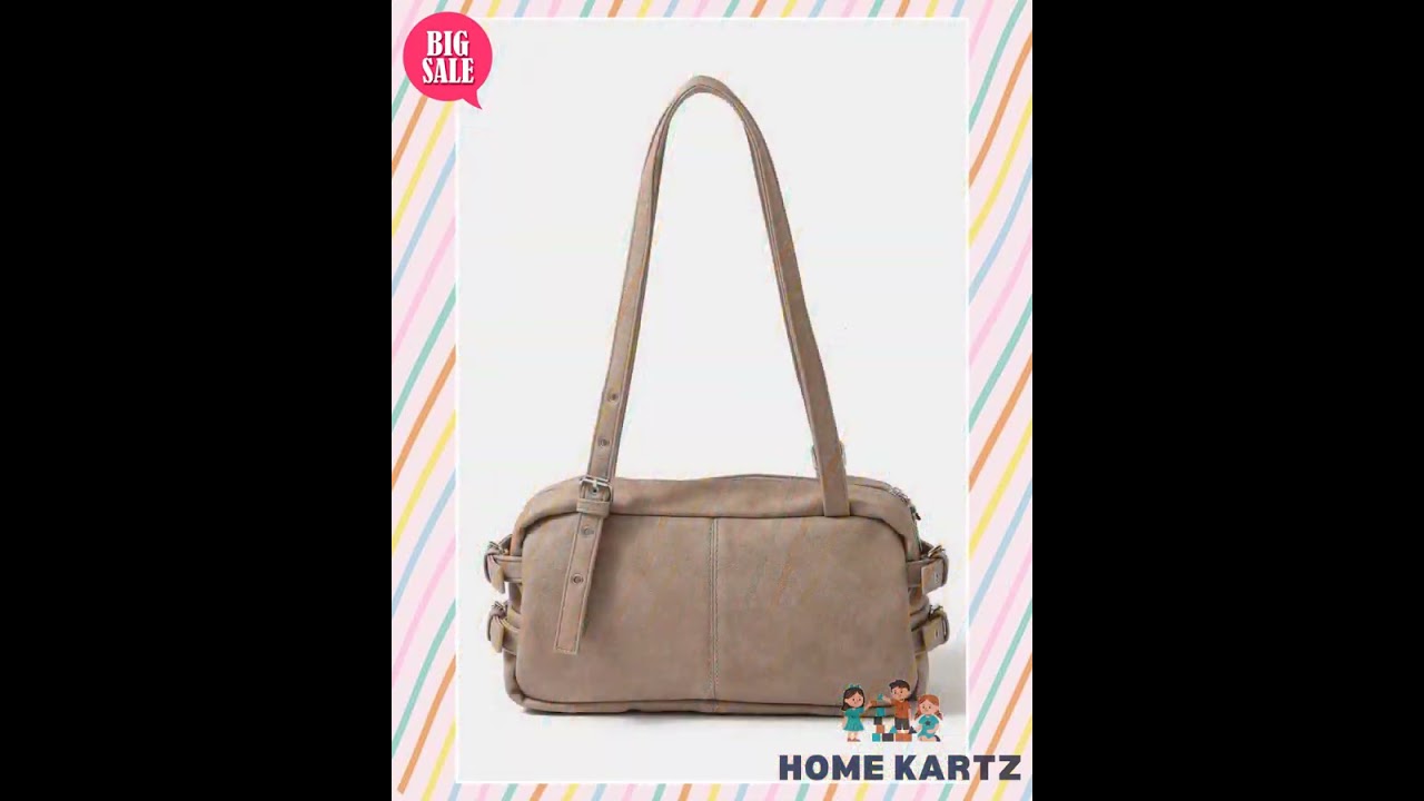 Fame Multi Grommet Belt Strap Rustic Rectangular Hand Bag