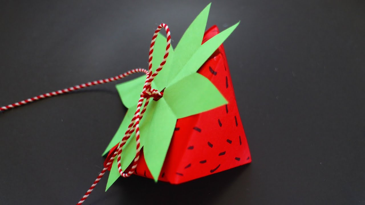 Basteln mit Papier: 'Erdbeere' DIY Deko für Frühling, Sommer, Muttertag & Geburtstag [W+]