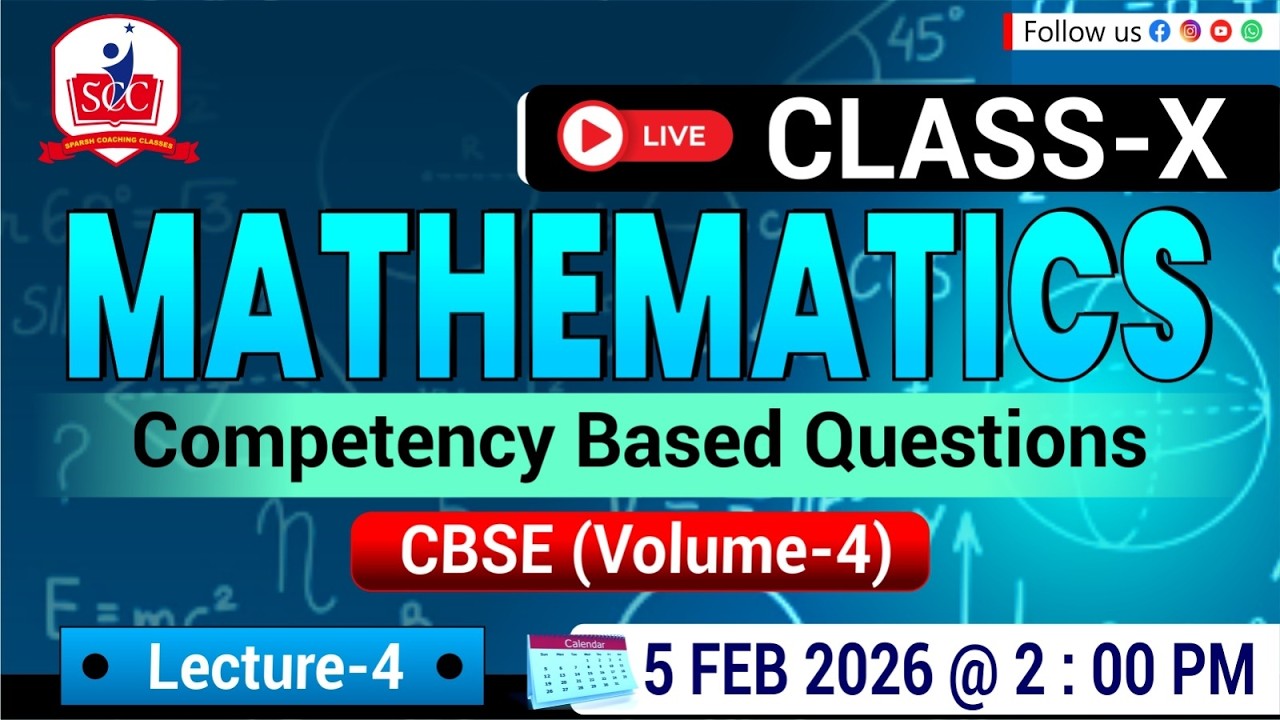 Competency Based Questions Class 10 Maths | LIVE Class | CBSE Volume 4 | L-4