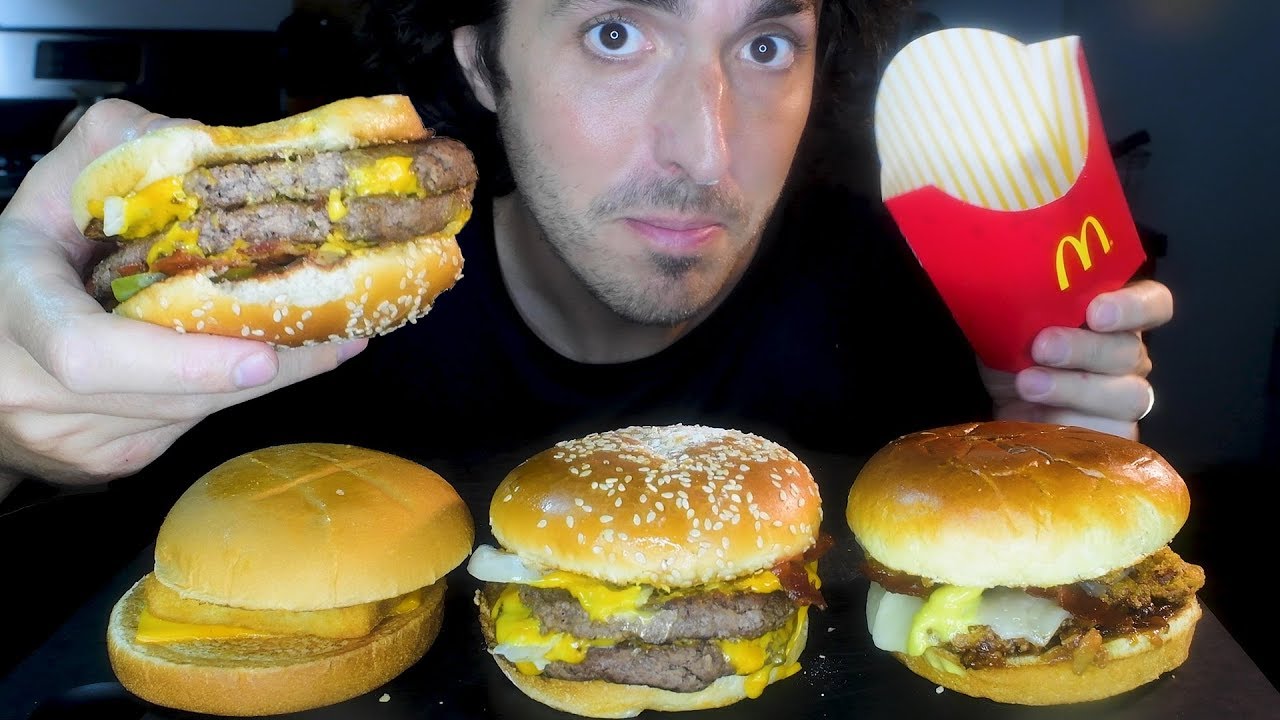 FEASTING on McDonald's Burgers, Fried Chicken + Fish ! (ASMR) 자막 字幕  ਉਪਸਿਰਲੇਖ | Nomnomsammieboy