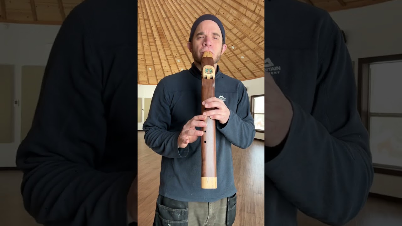 Black Walnut Alternating Drone Flute key of F# 432hz