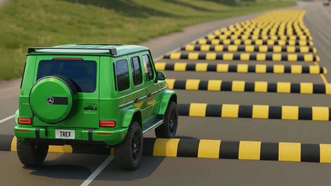 Cars vs 100 Speed Bumps Challenge #1 in BeamNG Drive