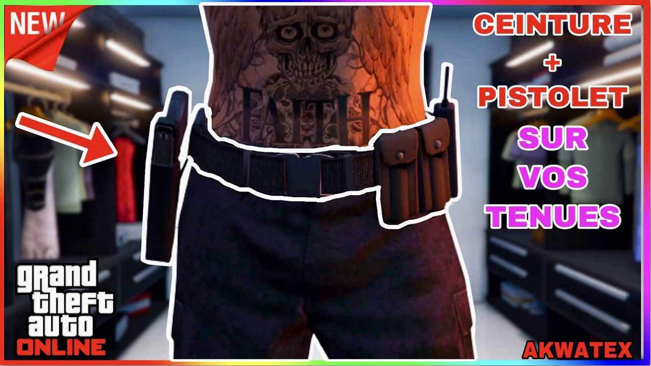 AVOIR LA CEINTURE DE POLICE AVEC PISTOLET SUR VOS TENUES SUR GTA 5 ONLINE EN 1.63!