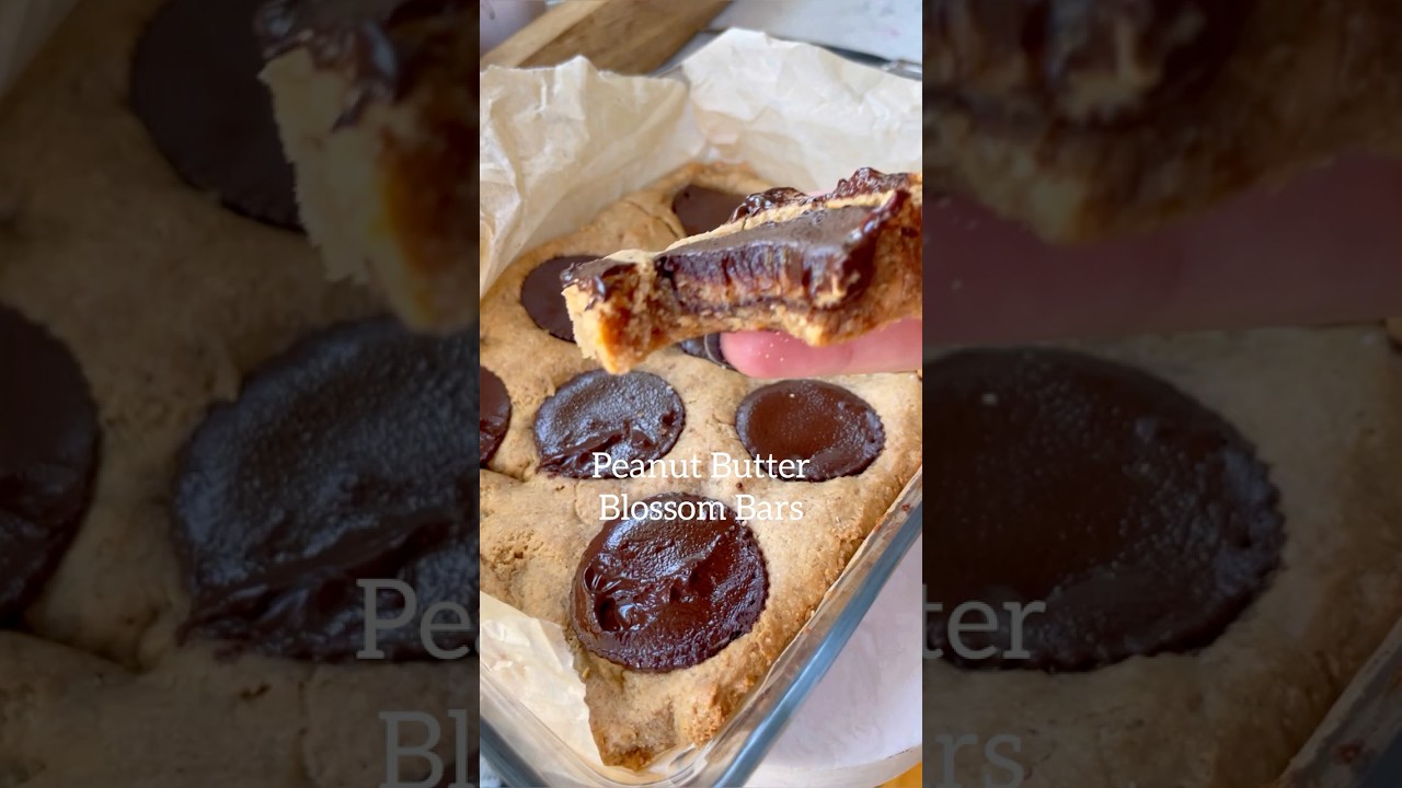 Healthy Peanut butter Blossom Bars Recipe!