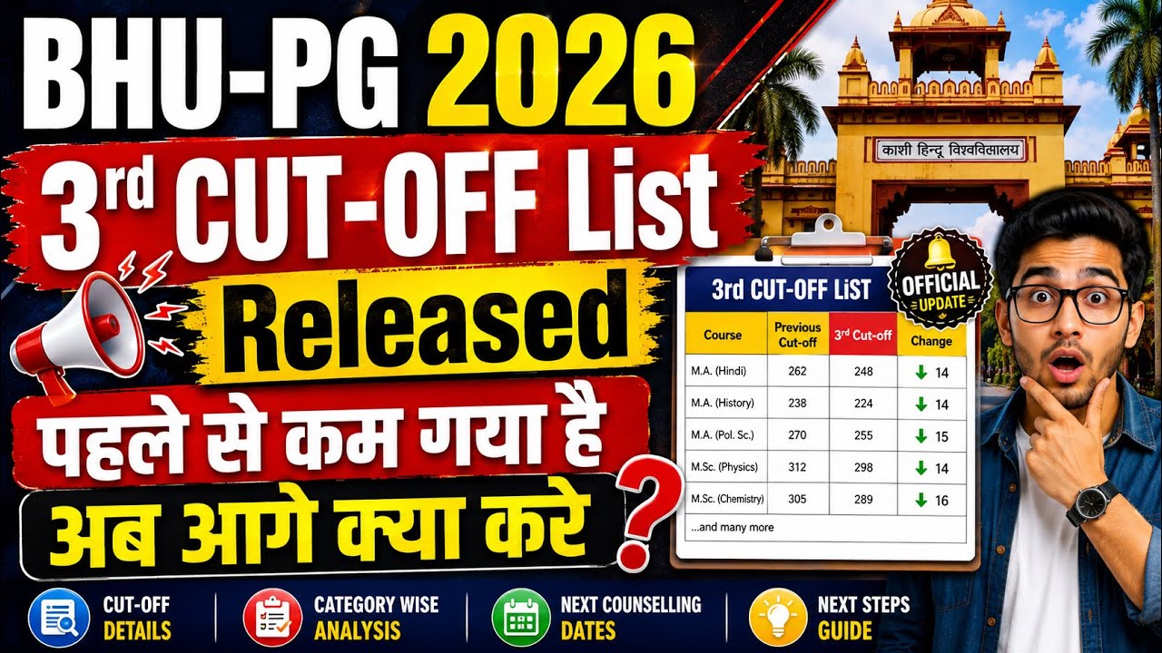 BHU PG 2026 3rd Cut-Off List Out | Did You Get Selected? Next Steps Explained