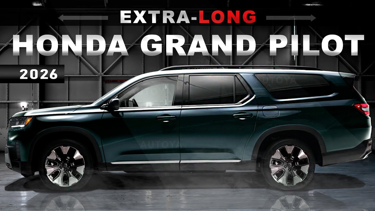 Honda GRAND PILOT 2026 года — длиннее, просторнее, с увеличенным пространством для третьего ряда ...