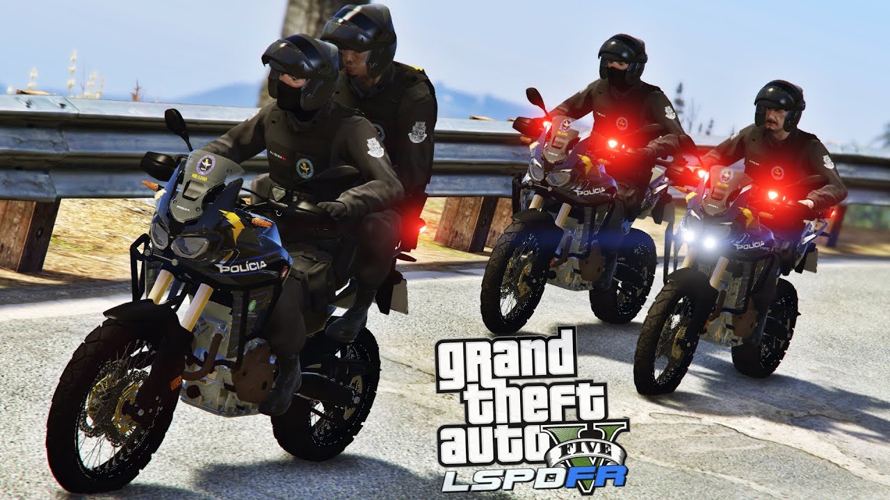 GTA V PMCE - MOTOPATRULHAMENTO TÁTICO COM O BPRAIO | PERSEGUIÇÃO POLICIAL - HONDA ÁFRICA TWIN