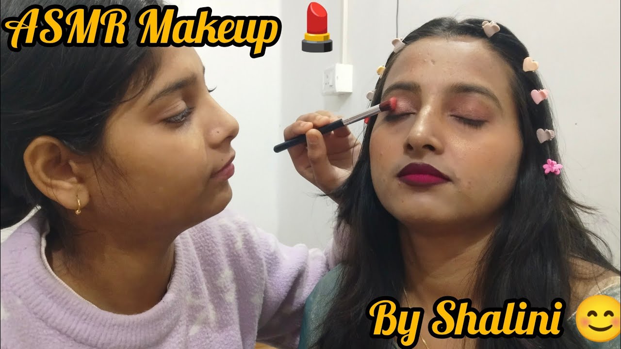ASMR!! Relaxing Makeup by Shalini Full Soft Touching 🧹😎