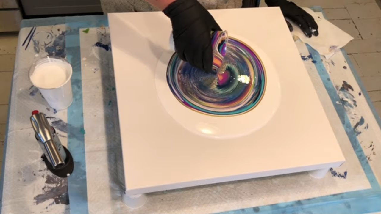Tropical Straight pour! galaxy/under the sea acrylic pour