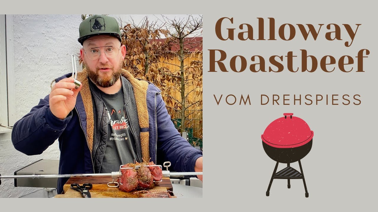 Galloway Roastbeef mit Chimichurri Marinade vom Drehspieß, als Beilage Gemüse