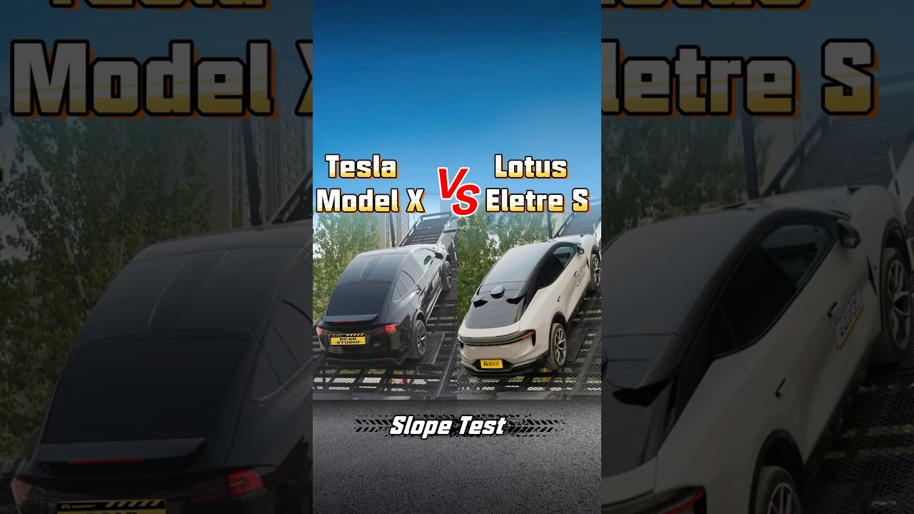 Tesla Model X VS Lotus Eletre S Slope Test #tesla  #lotus  #offroad  #suv
