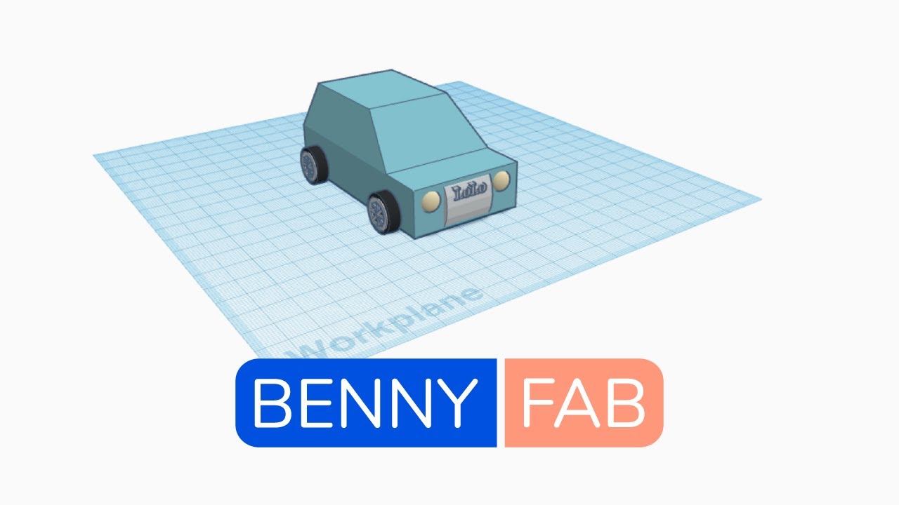 MODÉLISATION 3D SUR TINKERCAD - VOITURE AVEC ROUES MOBILES