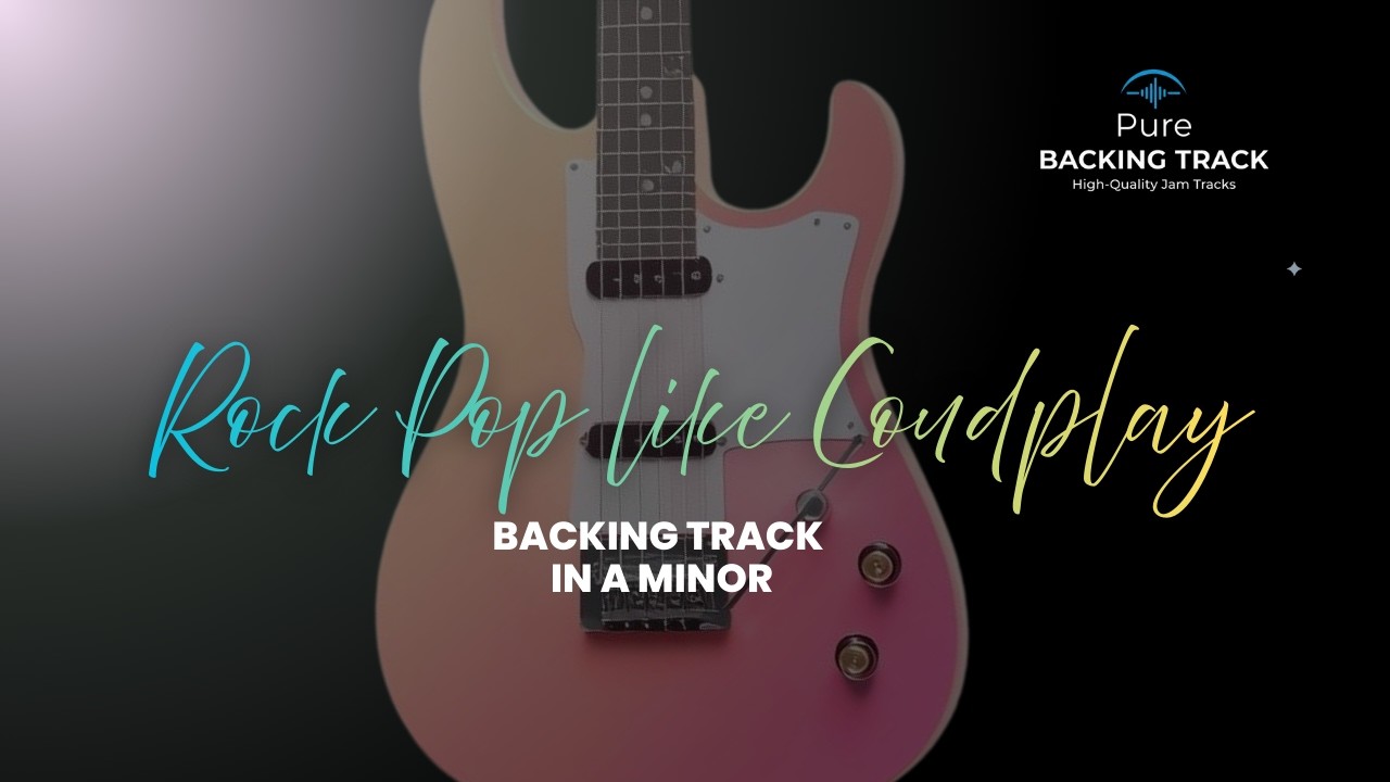 🎸Rock Pop -like Coudplay Guitar Backing Track in A Minor | 142 BPM Jam Track
