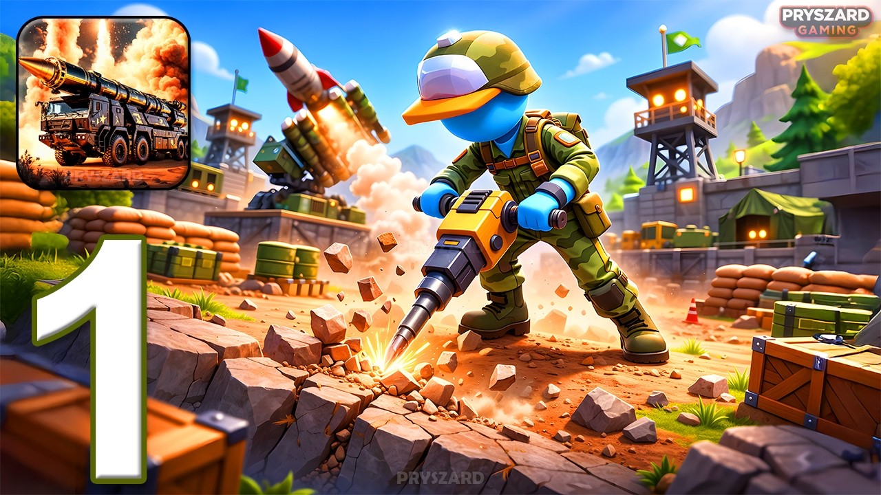 Missiles Base: Tycoon Game - Gameplay Walkthrough Part 1 - Dig Gems Win War (iOS, Android)
