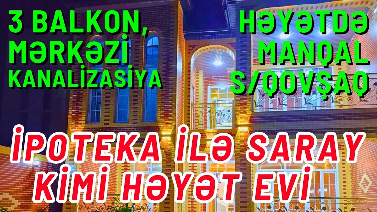 Bakıda Villa Almaq İstəyənlər &uuml;&ccedil;&uuml;n Super Geniş Həyət Evi Satılır