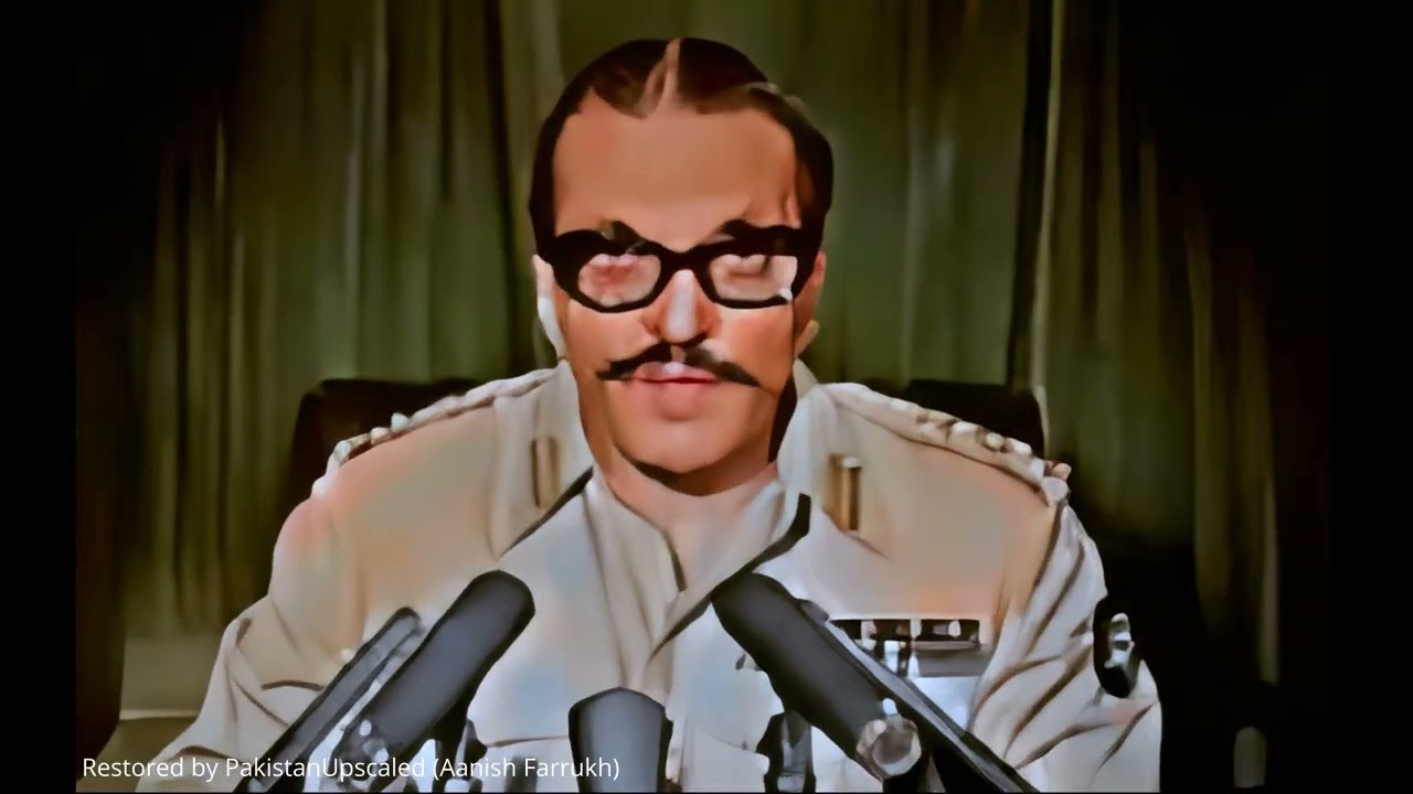General Zia-ul-Haq Declares Martial Law (July 5, 1977) | Colorized & Upscaled [4K]