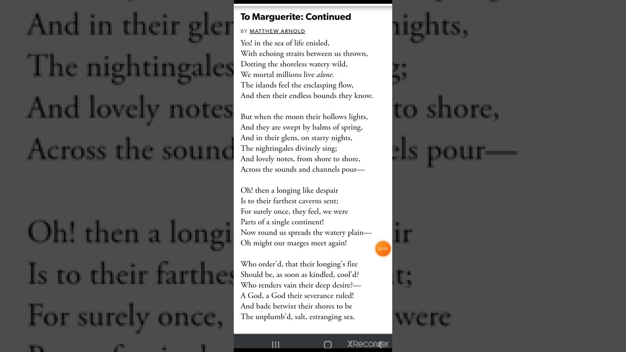 To Marguerite by Arnold