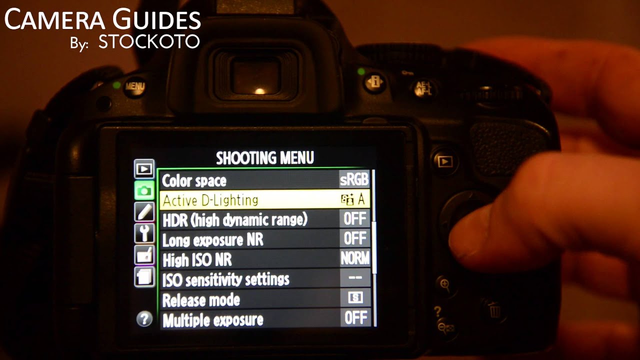 How to set Active D Lighting or Dynamic Range on a Nikon D5100 , D5200, D5300