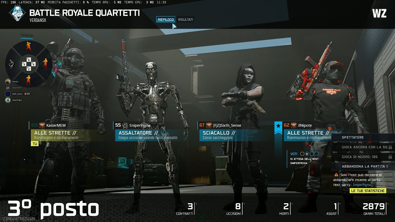Torno a giocare con @SniperPigna e chiudiamo terzi