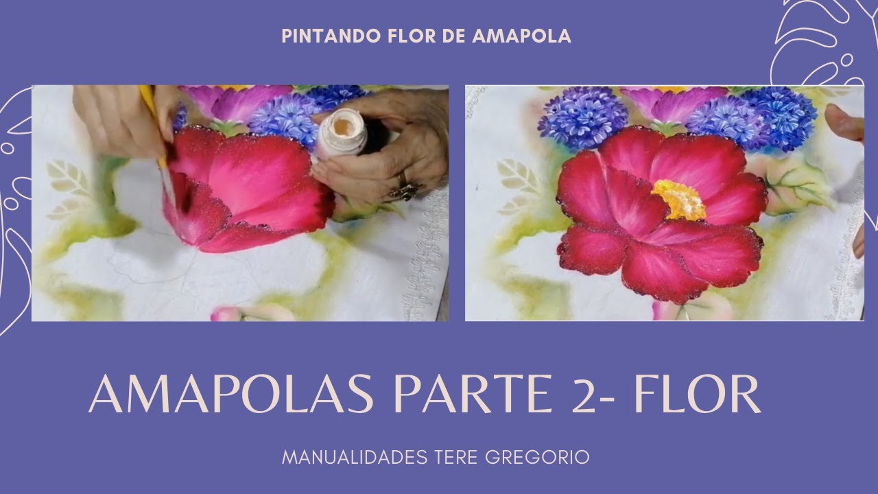 COMO PINTAR  AMAPOLAS EN TELA  - (Parte 2 - Flor)