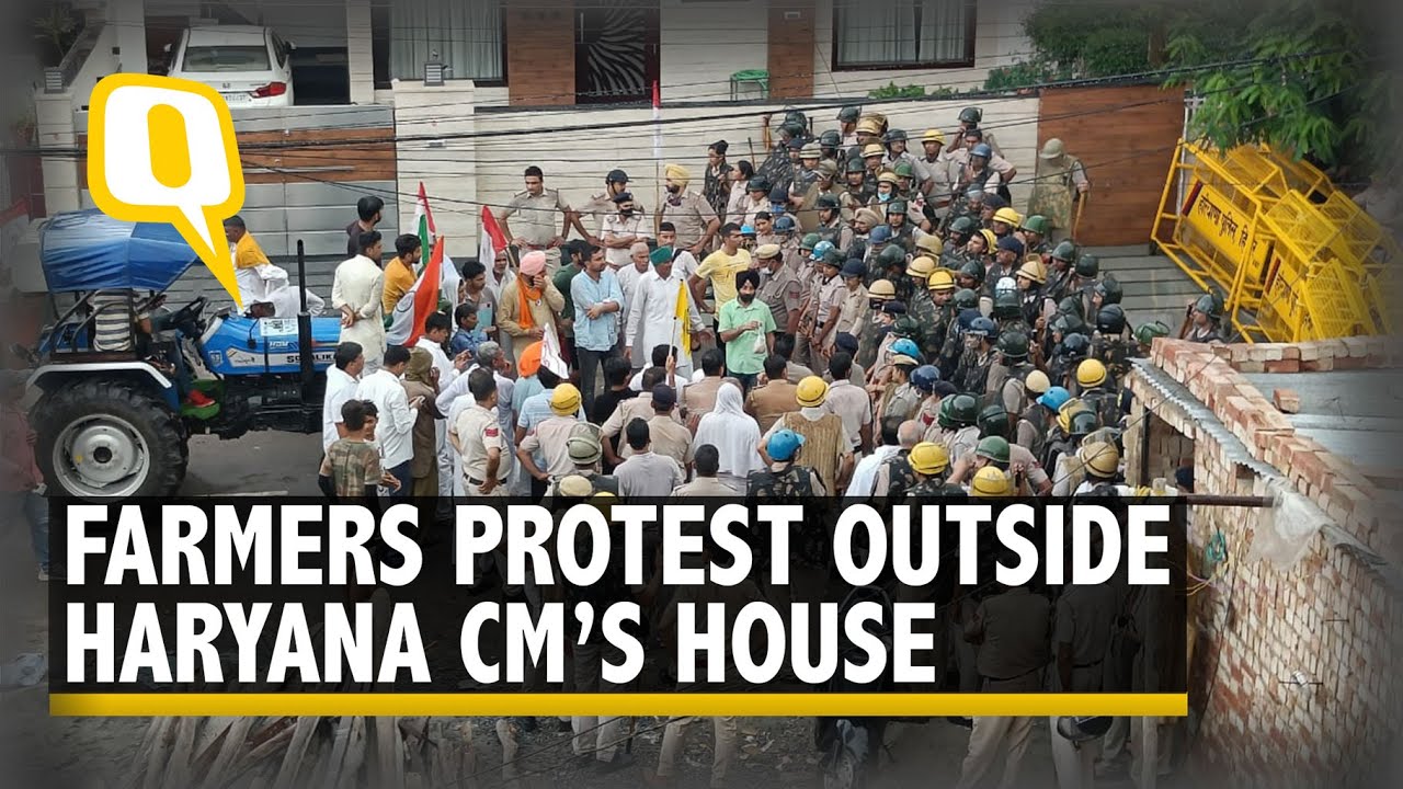 Water Cannons, Tear Gas Used on Farmers Protesting Outside Haryana CM's House | The Quint