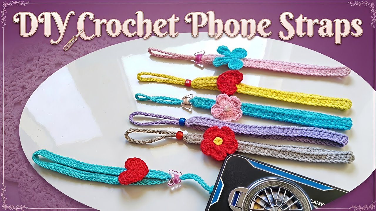 Как связать крючком ремешок для мобильного телефона #crochetstrap