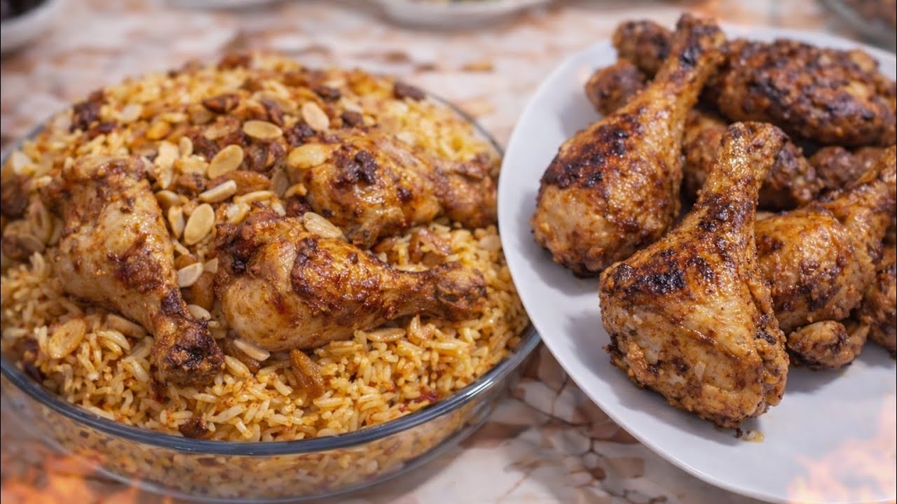 (13)   يوم رمضان طبخنا كبسة فخاد بل فرن 