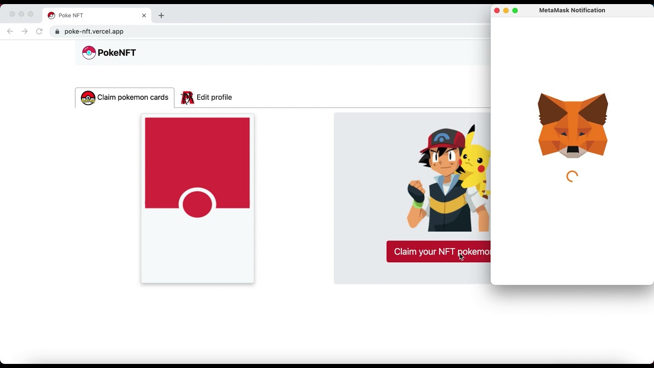 Poke NFT - claim random Poke cards using VRF chainlink, authenticate via ceramic 3ID