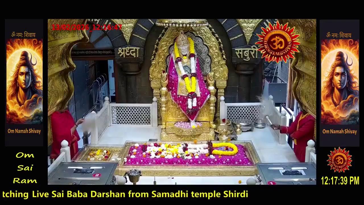 Sai Baba Darshan Live Today || 13 FEB 2026 || FRIDAY || MORNING