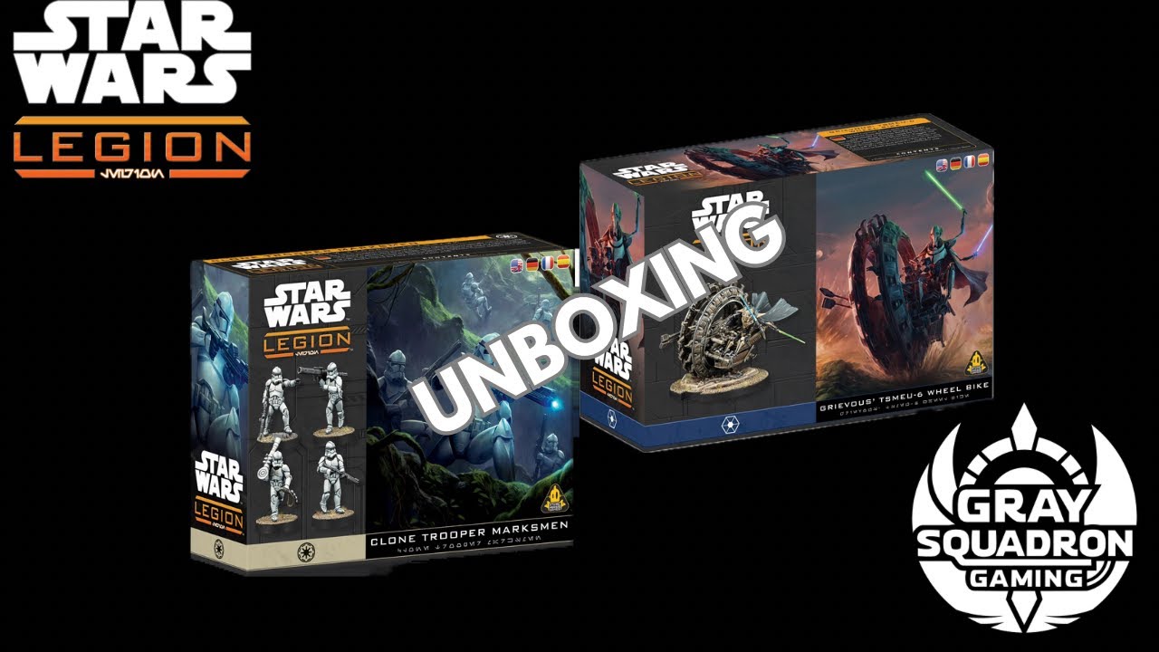 Star Wars Legion Unboxing: Grievous wheel bike, clone marksmen, and wookies.