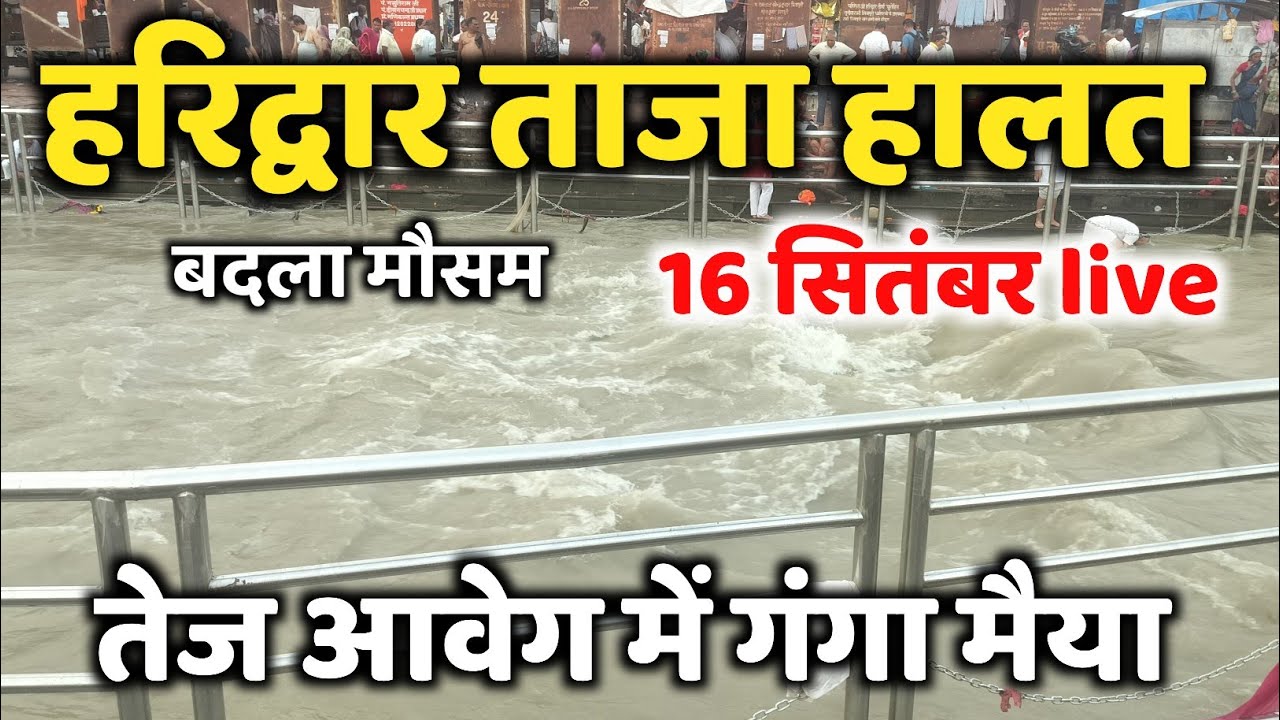 हरिद्वार ताजा हालत 16 सितंबर live | तेज आवेग गंगा जल | haridwar latest video | har ki pauri haridwar