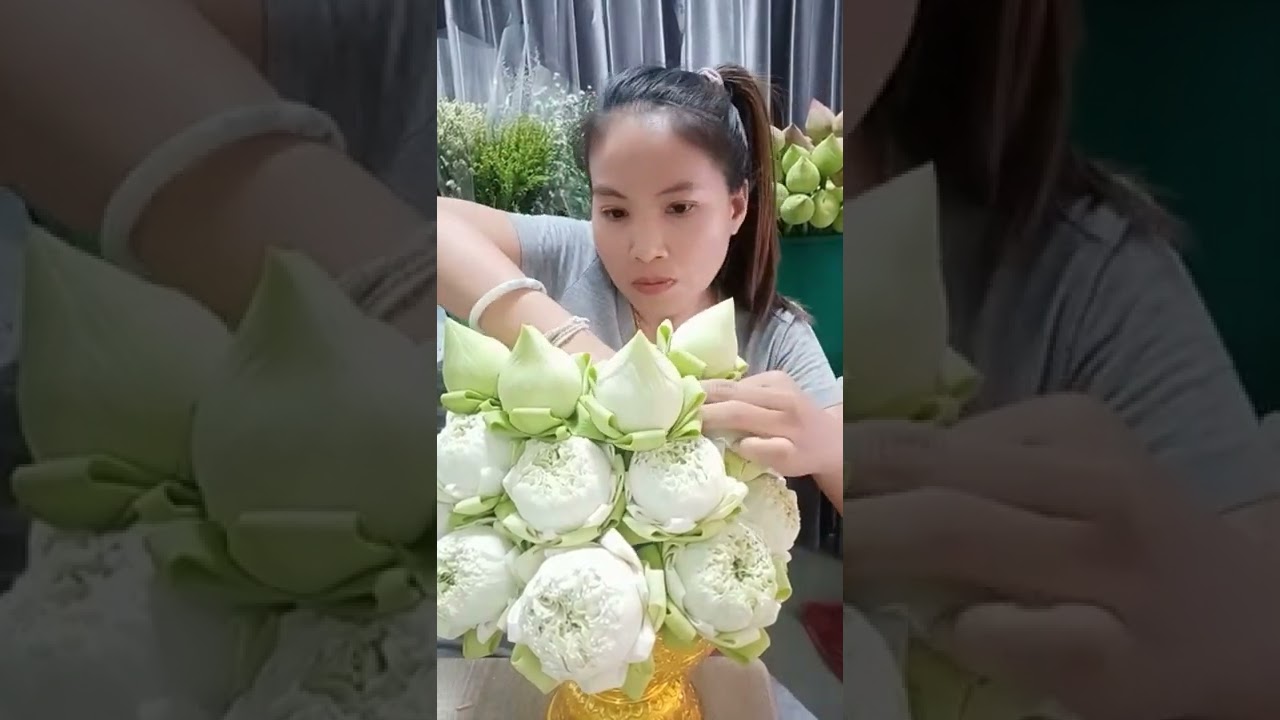 {ep.47} วิธีทำ พานดอกบัวทรงพุ่ม  #พานดอกบัวล้วนทรงพุ่ม #ดอกบัว #พานดอกไม้ถวายพระ