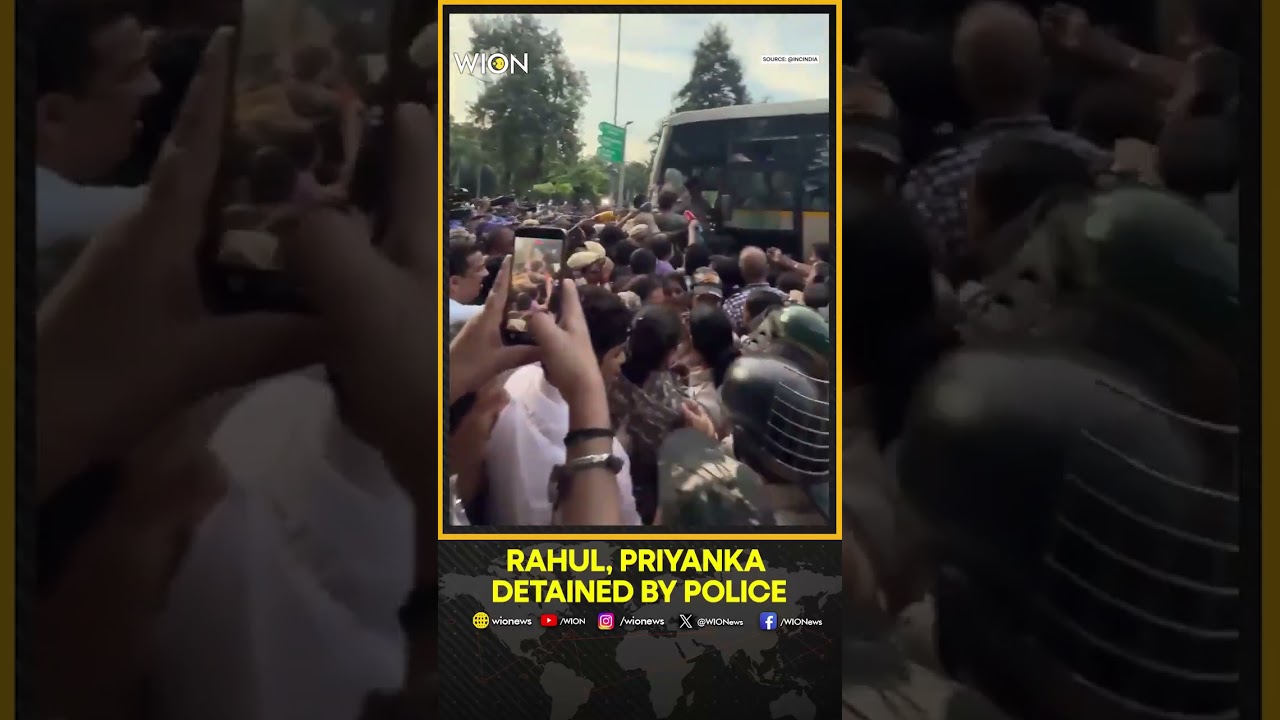Rahul, Priyanka Gandhi Detained By Delhi Police Over Protest Outside PM's House | WION Shorts