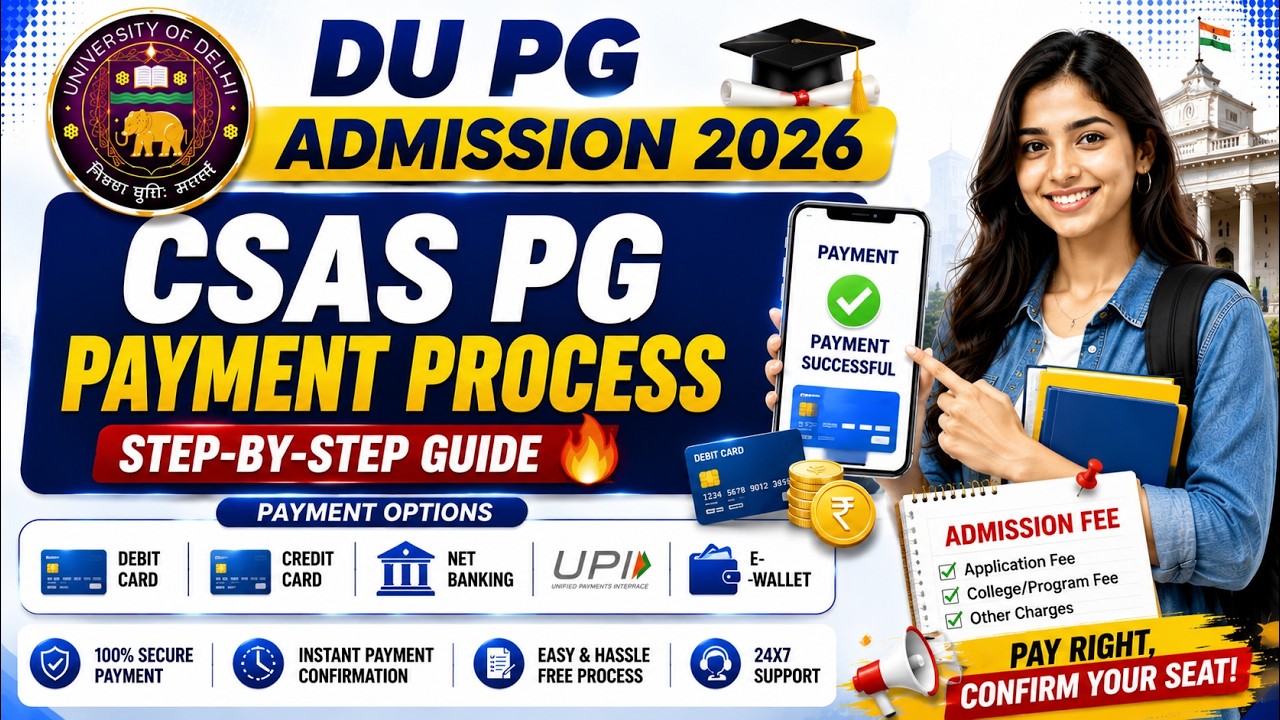 DU PG Fee Payment 2026 | Complete Admission Fee Guide