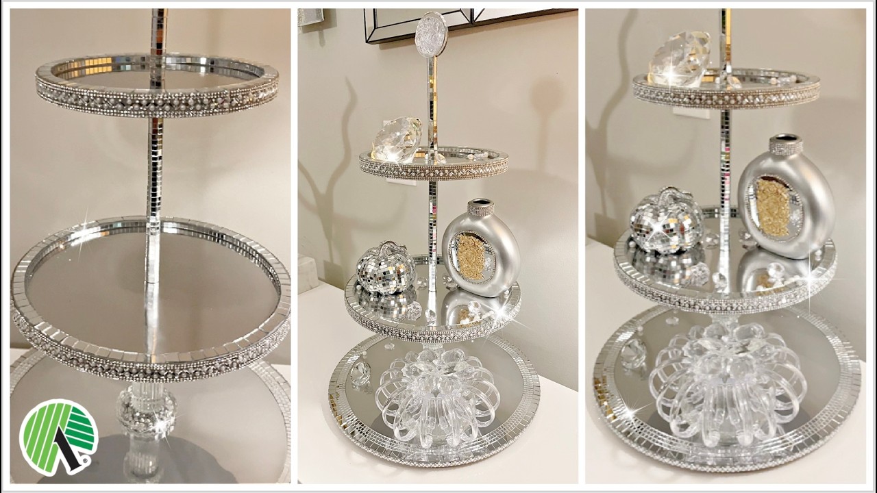 These will not last long!! || DIY Dollar Tree Glam 3 Tier Spinning Tray | CHRISTMAS 2024