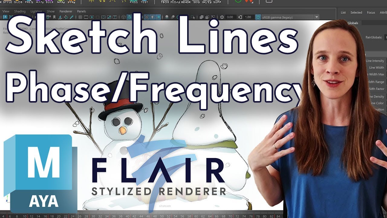 Sketch Lines - Frequency and Phase control in Flair for Maya - Stylized Rendering