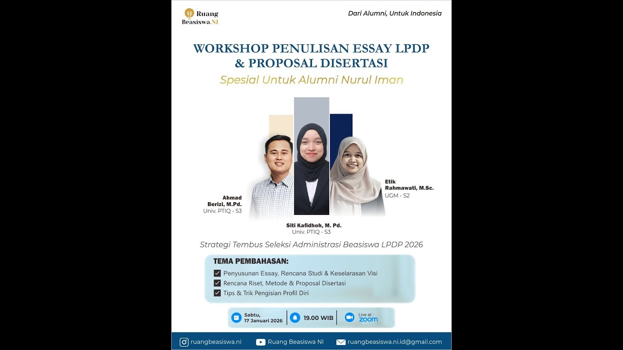Workshop  Penulisan Essay dan  Proposal Disertasi LPDP