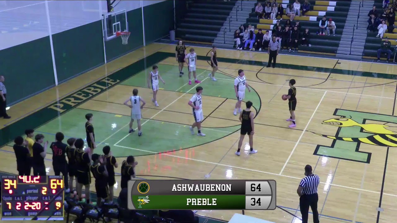 Boys Varsity Basketball Ashwaubenon vs Preble