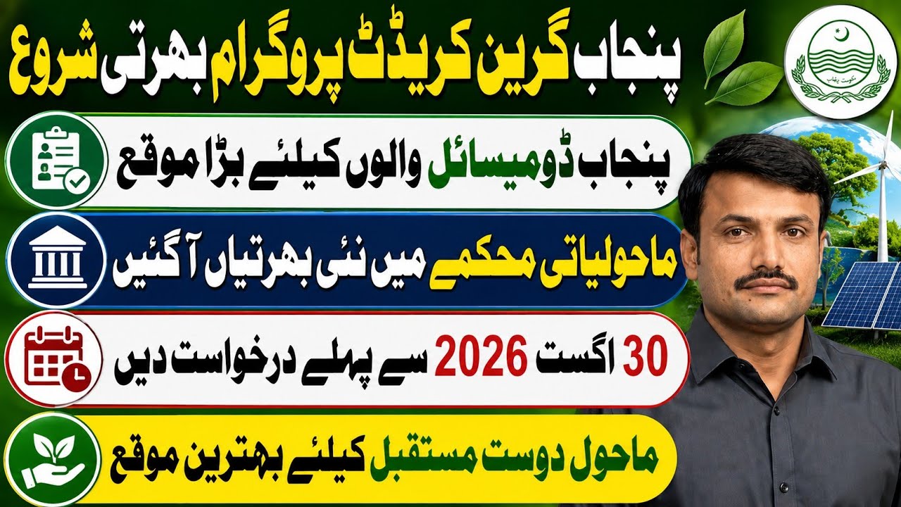 Punjab Green Credit Jobs 2026 | EPCCD Punjab Jobs | Government Jobs 2026