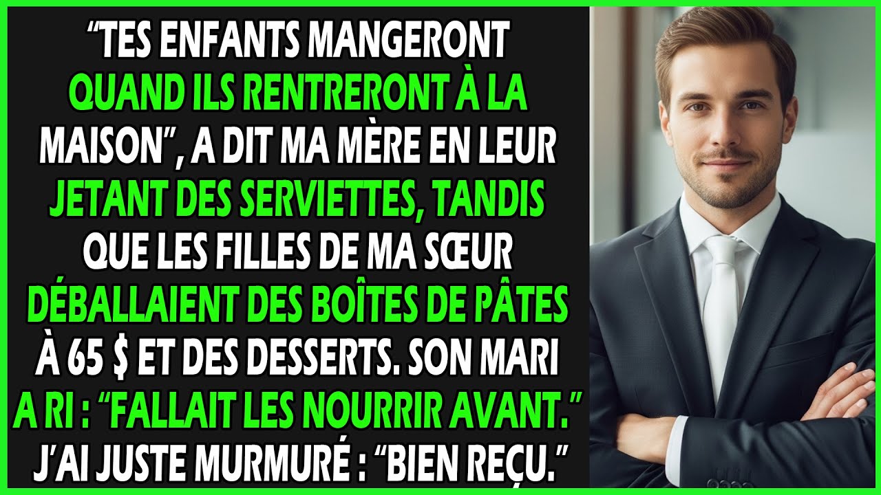“Tes enfants pourront manger en rentrant à la maison”, a dit ma mère en les renvoyant.