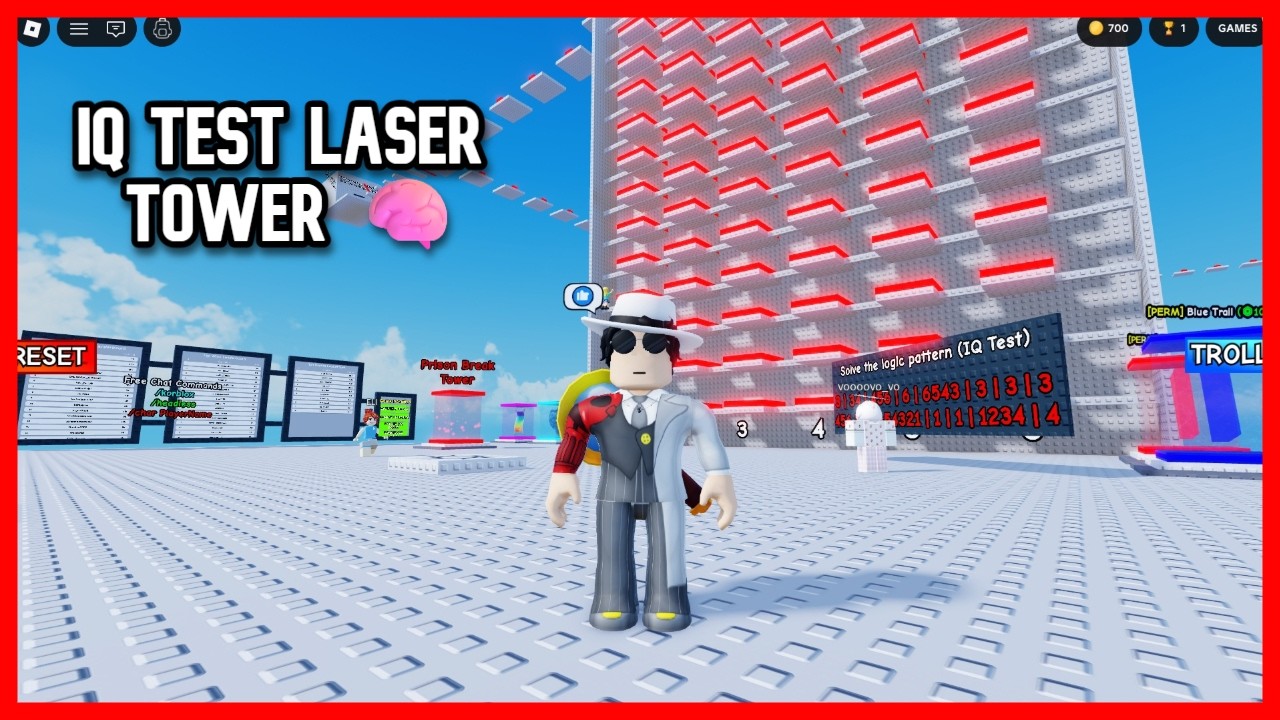 IQ Test Laser Tower Walkthrough Tutorial (Roblox)