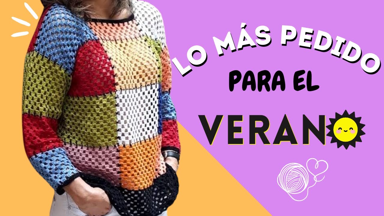 👕El TRUCO est&aacute; ah&iacute; pero no puedes verlo! Su&eacute;ter PATCHWORK A CROCHET
