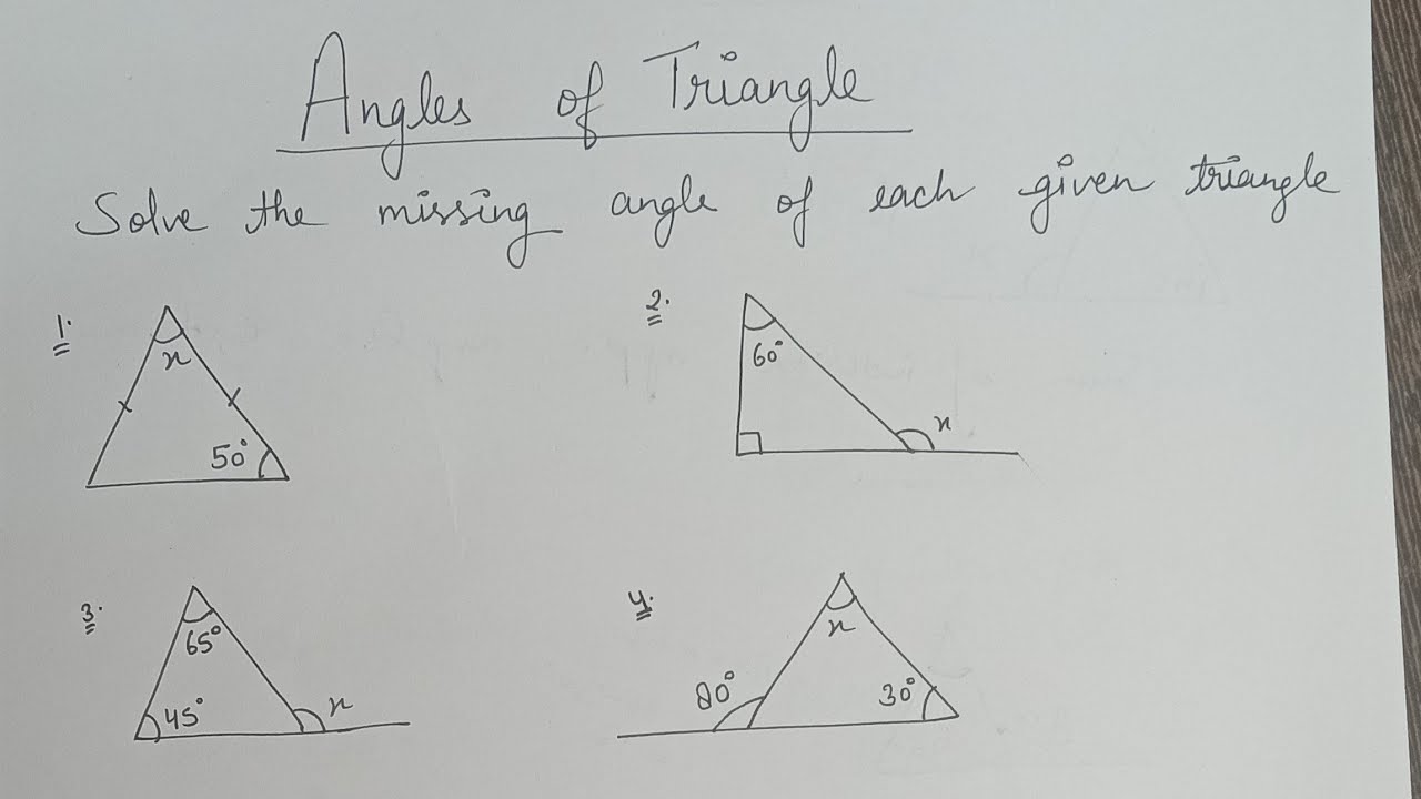 Angles of triangle: sum of interior angles and #exterior angle property and #anglesumproperty