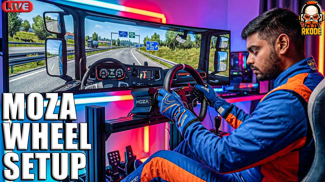 SETTING UP MOZA TRUCK DRIVING STEERING WHEEL LIVE | RKODE GAMING