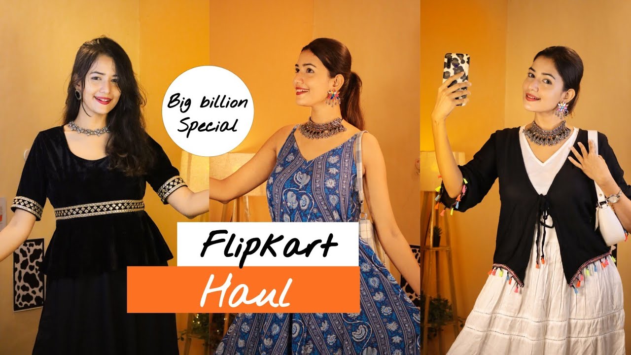 Flipkart Festive Haul 2022 | Indo Western Kurti, Kurta Dress, Jumpsuit, Saree Haul| Big Billion Sale